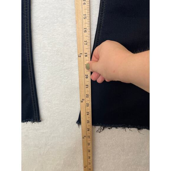 Rag & Bone 10 In Crop Flare DUNE Dark Wash Raw Hem Clean Girl sz 28 Made in USA - Picture 8 of 12